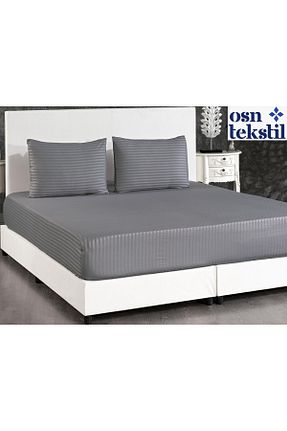 ست ملحفه سایز بزرگ طوسی ساتن OSN Tekstil - کد 899924473
