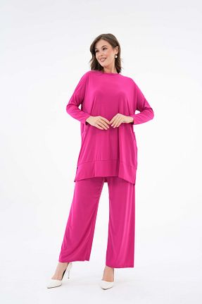 ست بالاتنه و پائین تنه حجاب صورتی زنانه Relaxed NİSUM MODA - کد 902922360