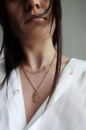 گردنبند استیل ( فولاد ) طلائی زنانه استیل (فولاد) SelinDiamond - کد 902914750