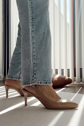 کفش پاشنه بلند کلاسیک رنگی زنانه چرم خالص nope21shoess - کد 902912912