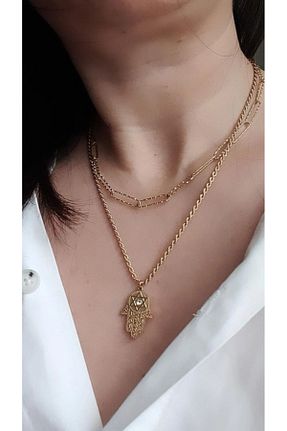 گردنبند استیل ( فولاد ) طلائی زنانه استیل (فولاد) SelinDiamond - کد 902914750