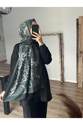شال سبز زنانه پنبه پلی استر Merwiss - کد 902912104