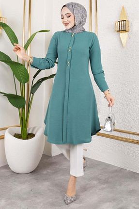 تونیک حجاب سبز زنانه مخلوط پلی استر Genel Markalar - کد 903844487