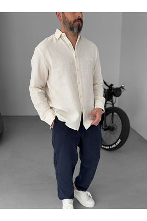 پیراهن بژ مردانه اورسایز BYBASICMAN - کد 902931498