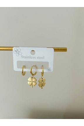 گوشواره استیل (فولاد) طلائی استیل (فولاد) stainles steel - کد 902947192