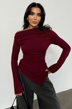 بلوز زرشکی زنانه ساده Hür - کد 902934857