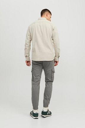 شلوار طوسی مردانه پنبه - الاستین Jack & Jones - کد 902940495