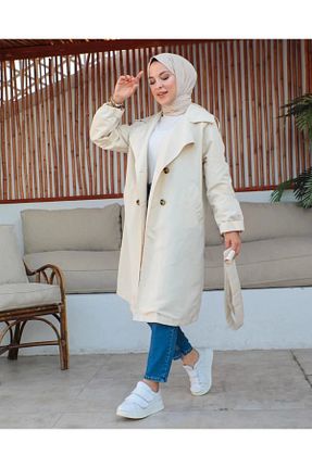 ترنچکت بژ زنانه پلی استر Moda Echer - کد 754994978