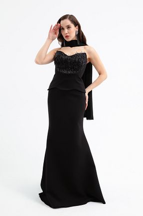 لباس مجلسی و فارغ التحصیلی مشکی زنانه کرپ Lafaba - کد 902934789