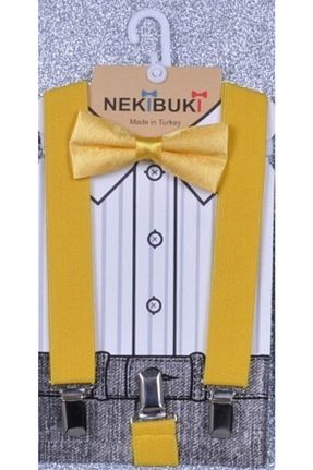 پاپیون زرد بچه گانه پارچه ای NEKİBUKİ - کد 89794711