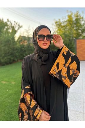 کافتان و کیمونو حجاب مشکی زنانه مخلوط ویسکون fiore fashion - کد 835942921
