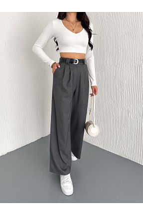 شلوار پارچه ای طوسی زنانه بلند Gugus - کد 902958879