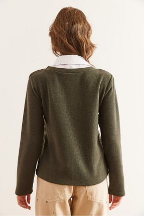 بلوز خاکی زنانه ساده Olalook - کد 901407891