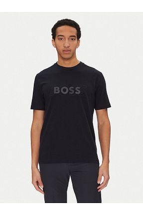 تیشرت سرمه ای مردانه یقه دوچرخه BOSS - کد 901271457
