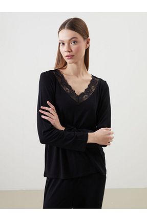 ست لباس راحتی مشکی زنانه ساده LC Waikiki - کد 930624433