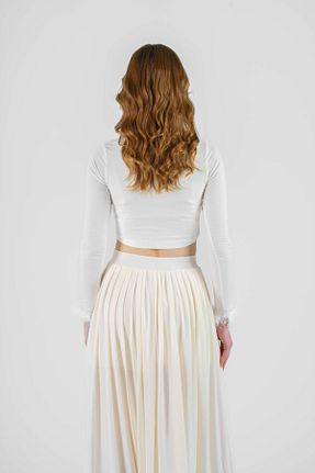 بلوز سفید زنانه ساده Lubue - کد 901286854