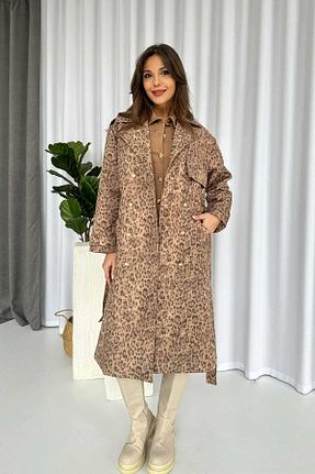 ترنچکت قهوه ای زنانه پلی استر Mine Tan Butik - کد 902347634