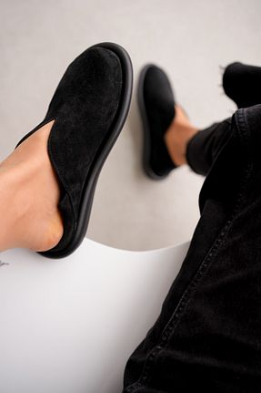 کفش لوفر مشکی زنانه چرم خالص selinshoes - کد 903008348