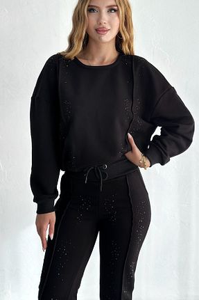 ست گرمکن مشکی زنانه پنبه ای RICH GLAM - کد 868625004
