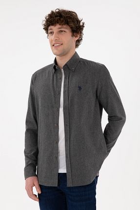 پیراهن طوسی مردانه یقه پیراهنی U.S. Polo Assn. - کد 862573068