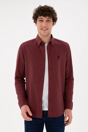 پیراهن قهوه ای مردانه یقه پیراهنی U.S. Polo Assn. - کد 865425585