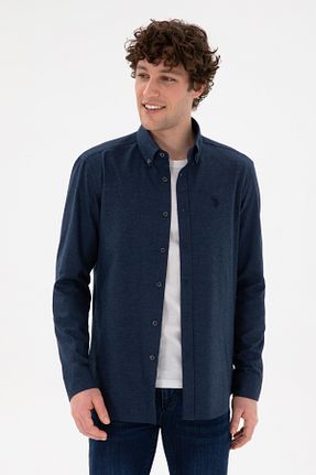پیراهن سرمه ای مردانه یقه پیراهنی U.S. Polo Assn. - کد 862573199
