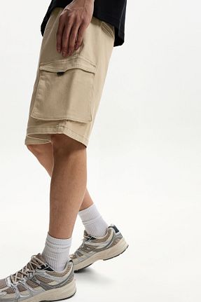 شلوارک و برمودا بژ مردانه اسلیم Bershka - کد 901364147