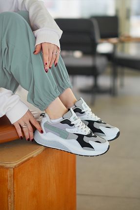 کفش اسنیکر آبی زنانه بند دار SOLAZER - کد 447665310