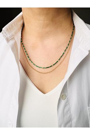 گردنبند جواهر سبز زنانه DEVİ fashion - کد 901143079