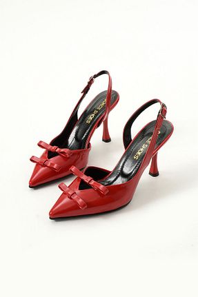 کفش پاشنه بلند کلاسیک قرمز زنانه چرم لاکی Gökçe Shoes - کد 901366664