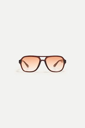 عینک آفتابی قهوه ای زنانه 55 Bershka - کد 901389922