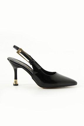 کفش پاشنه بلند کلاسیک مشکی زنانه چرم لاکی Gökçe Shoes - کد 901386481
