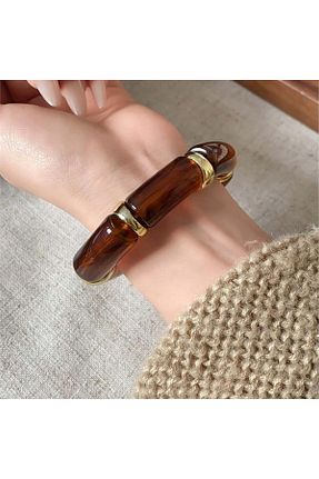 دستبند جواهر قهوه ای زنانه فلزی Pelin Aksesuar - کد 901388928