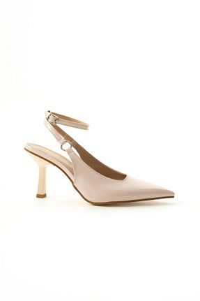 کفش پاشنه بلند کلاسیک بژ زنانه چرم لاکی Gökçe Shoes - کد 901389327