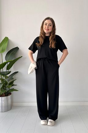 ست بالاتنه و پائین تنه مشکی بچه گانه بافتنی MaziButik - کد 902926221