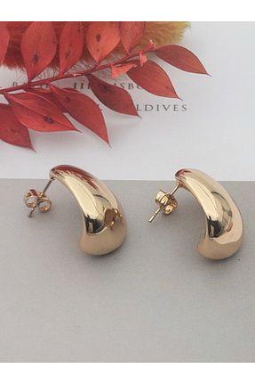 گوشواره استیل (فولاد) طلائی زنانه استیل ضد زنگ Siya Silver - کد 839272908