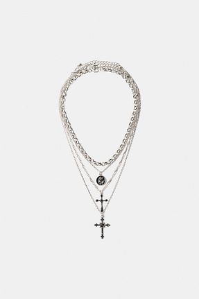 گردنبند جواهر زنانه آهن Bershka - کد 855996749