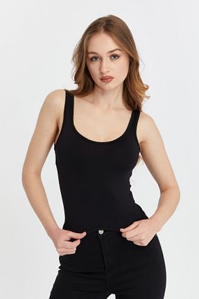 بادی مشکی زنانه یقه دوچرخه Maison La Femme - کد 901395802