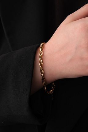 دستبند استیل (فولاد) طلائی زنانه استیل ضد زنگ ByFlorya Jewelry - کد 804151974