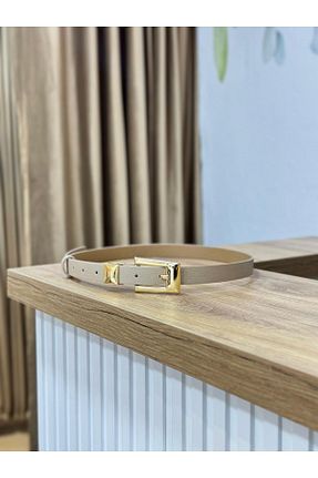 کمربند بژ زنانه چرم مصنوعی MUJGANERDOGANDESIGN - کد 901404970