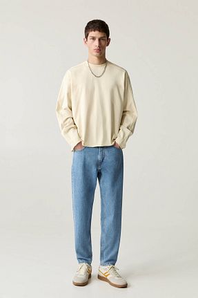 شلوار جین آبی مردانه پاچه ساده Pull & Bear - کد 839416409