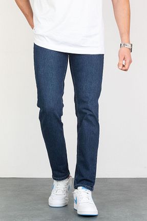 شلوار جین آبی مردانه پاچه تنگ HLT JEANS - کد 93127317