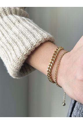 دستبند استیل (فولاد) طلائی زنانه روکش طلا XUPING JEWELRY - کد 901410902