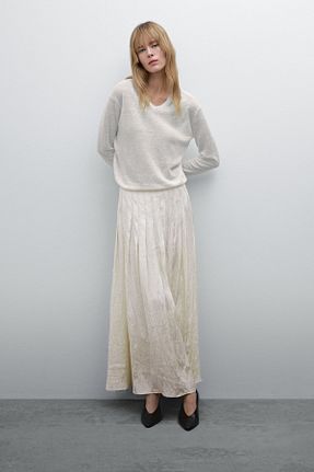پلیور سفید زنانه رگولار Massimo Dutti - کد 901410680
