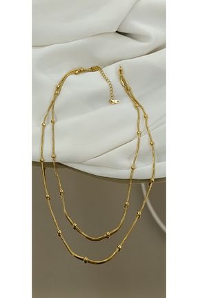 گردنبند استیل ( فولاد ) طلائی زنانه استیل (فولاد) SENAM TAKI - کد 884499271