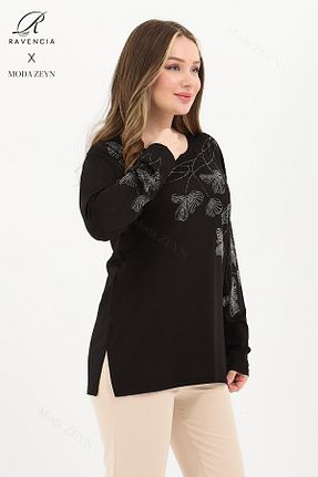 بلوز مشکی زنانه طرح دار Ravencia - کد 901445653