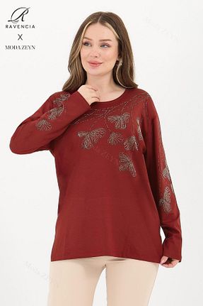 بلوز نارنجی زنانه طرح دار Ravencia - کد 901443776