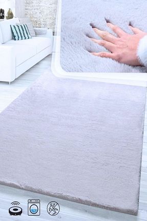 فرش طوسی قابل شستشو SANRUGS Home & Living - کد 862915775