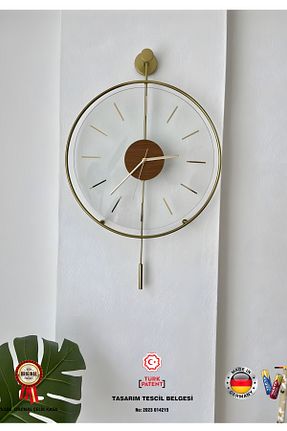 ساعت دیواری طلائی 37 x 55 MetaQuartz Aksesuar - کد 657617820