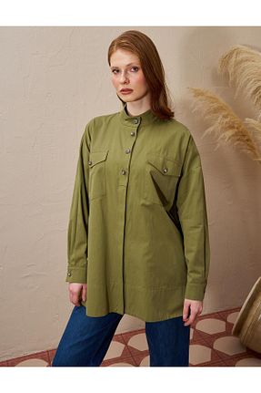 پیراهن حجاب خاکی زنانه رگولار Kayra - کد 901579989